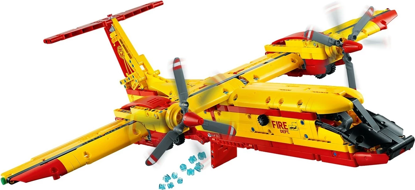 Lodër ndërtimi LEGO Technic 42152, Avion zjarrfikës, 1134 pjesë, Verdhë dhe Kuqe