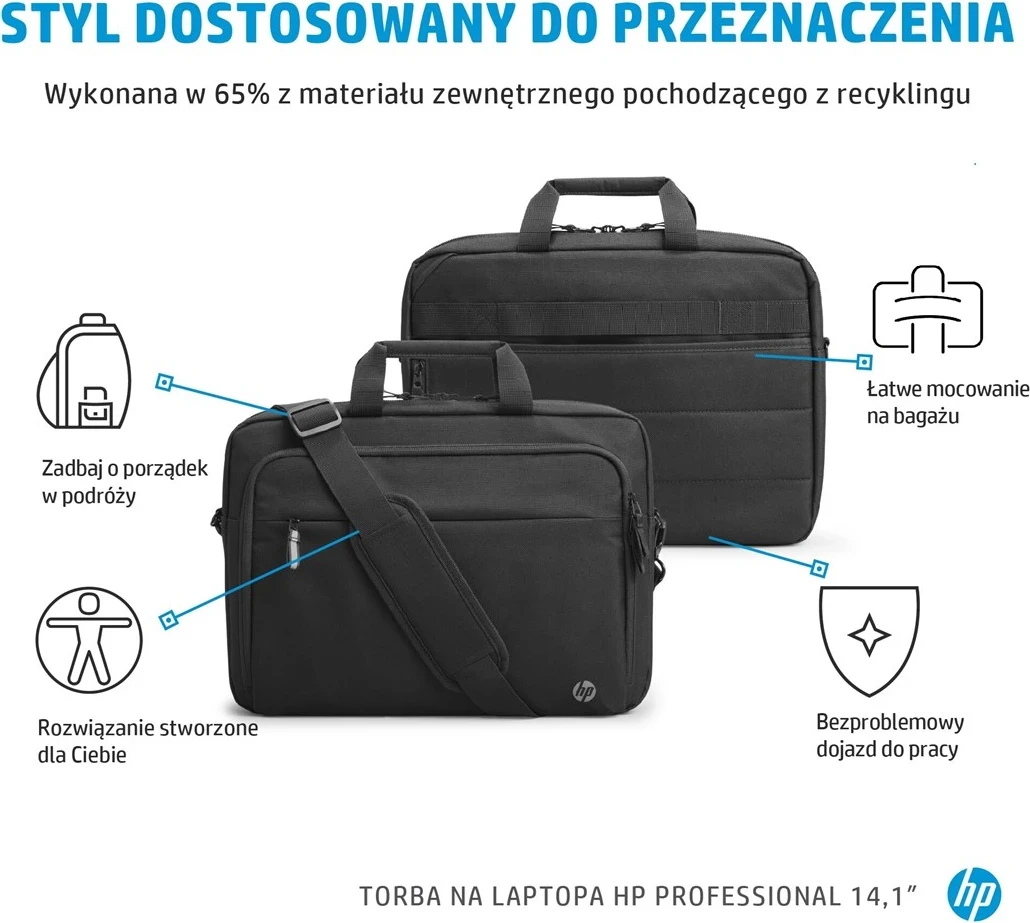 Çantë për laptop HP Professional, 14.1 inç, e zezë