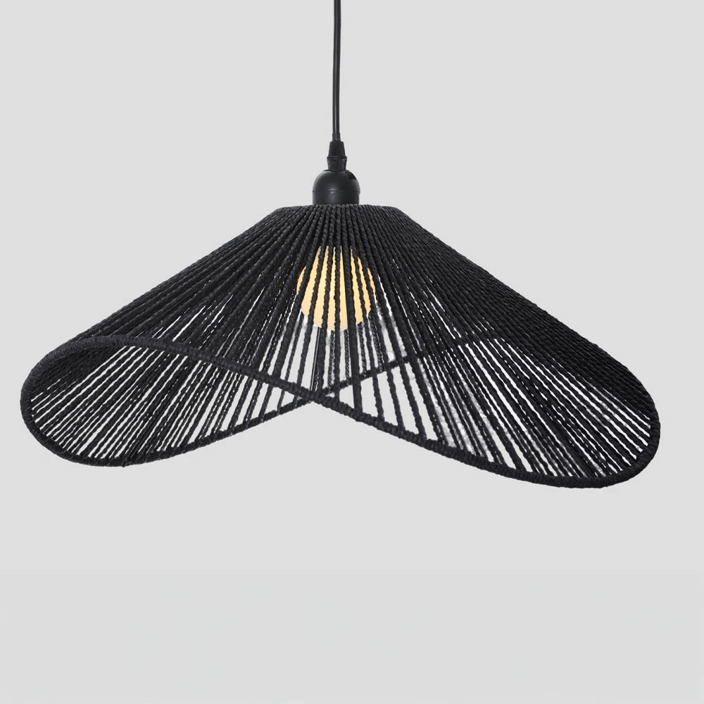 Llambë tavani CLOVE, litar i zi, letër, 47.5x21cm