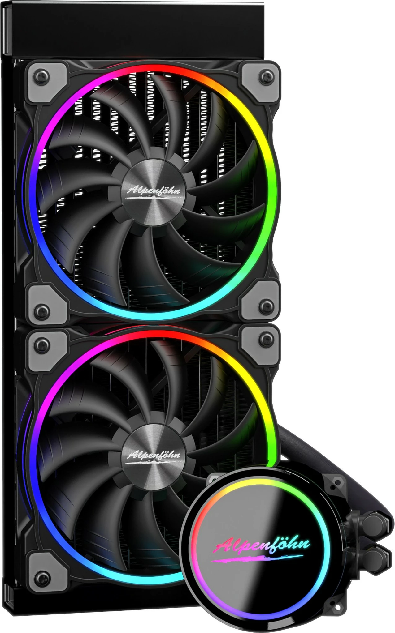 Ftohës me ujë EKL Alpenföhn Gletscherwasser 240 High Speed, ARGB, i zi