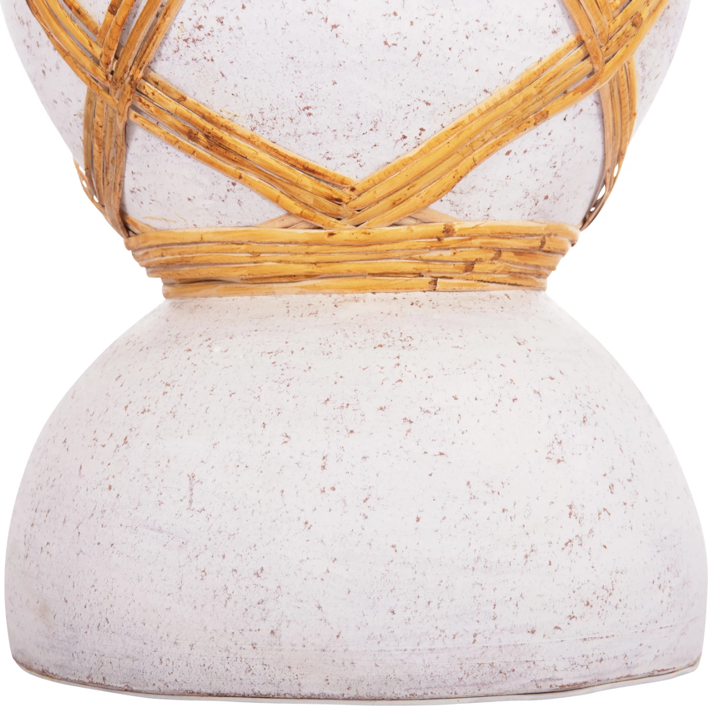 Vazo dekorative për dysheme MAYNARD, çimento fiber, ngjyrë e bardhë, ratan, Φ27.5x50Hcm