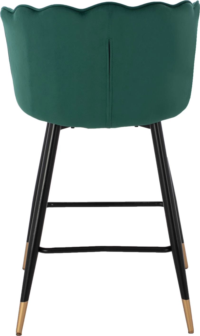 Karrige për bar mesatare, FH8736.03, kadife e gjelbër, kornizë metalike, 50x50x90 cm., set prej 2 copë