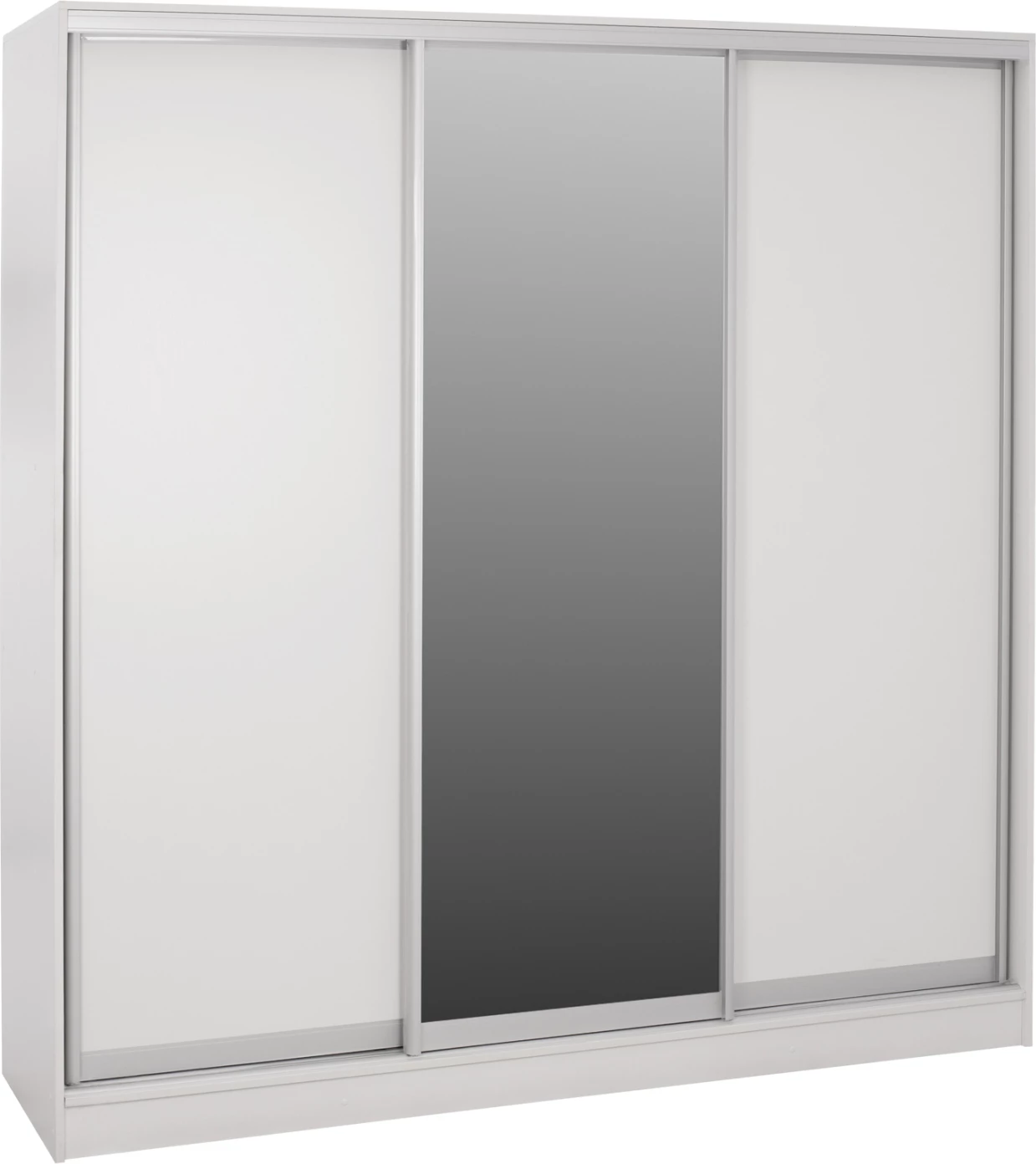 Garderobë me dyer rrëshqitëse, melaminë e bardhë, me pasqyrë, FH2435.03, 200x60x210 cm