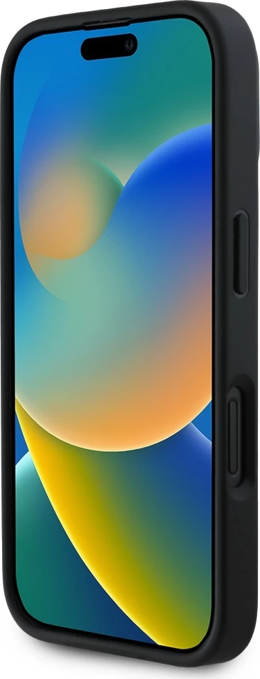 Mbështjellës Karl Lagerfeld HC 3D Rubber Double Heads për iPhone 16, i zi