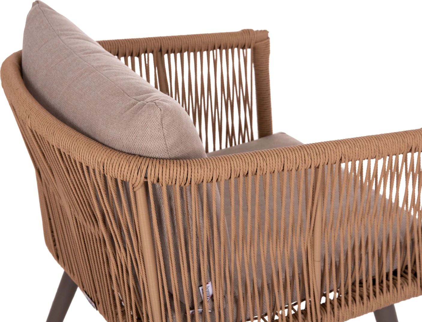 Set lounge për jashtë, 4 pjesë, FREJA FH6057.04, alumin, ratan sintetik, ngjyrë kapuçino & jastëkë bezhë