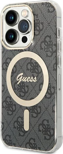 Mbështjellës Guess 4G MagSafe për iPhone 15 Pro, i zi