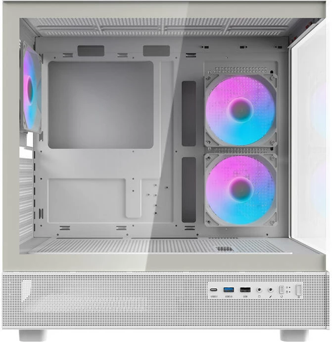 Kasë Darkflash DPX90, Midi Tower, xham i temperuar, e bardhë