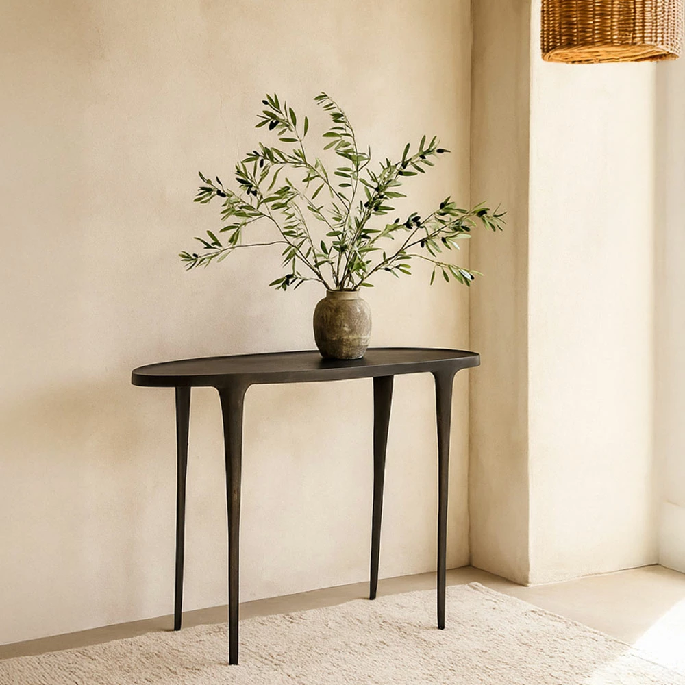 Konsolë LANDING, e zezë, 110x43x80cm