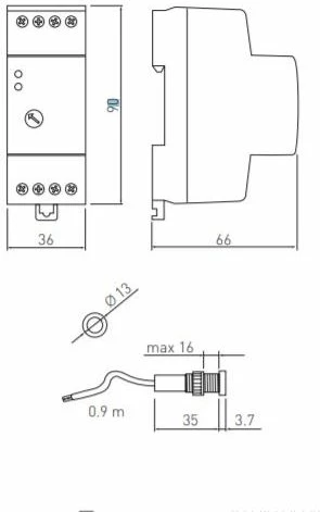 Sensor drite GTV Luxomat CZ-CZ1000-00 4800W i rregullueshëm 5-50 LUX, bardhë