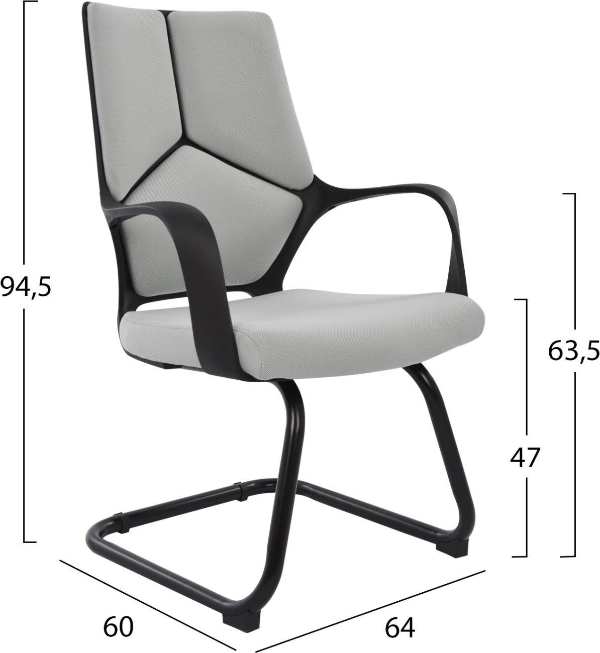 Karrige për zyre konferencash FH1074.21, hiri/e zezë