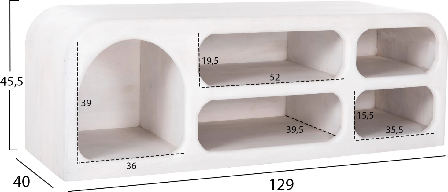 Set dhome ndeje 4 pjesë HANDYR FH11947 dru mango i bardhë