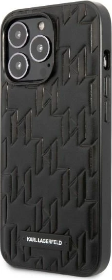Mbështjellës Karl Lagerfeld KLHCP13XMNMP1K për iPhone 13 Pro Max 6.7", Monogram Plaque, i zi