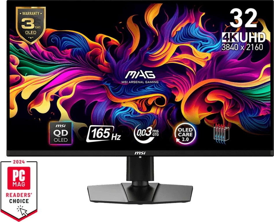 Monitor MSI MAG 321UP QD-OLED 31.5" 4K UHD 165Hz 0.03ms HDMI 2.1 i zi