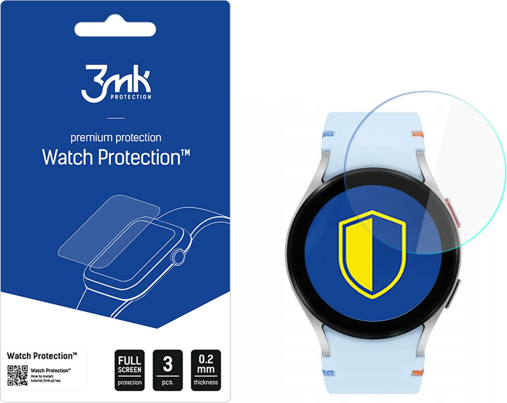 Xham mbrojtës për orë Samsung Galaxy Watch FE 40mm, 3mk Protection, FlexibleGlass, 3 copë