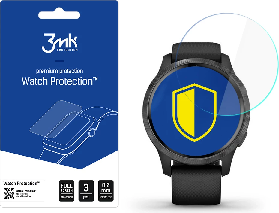 Folje mbrojtëse për orë Garmin Venu 2S, 3mk Watch Protection ARC+, set prej 3 copë