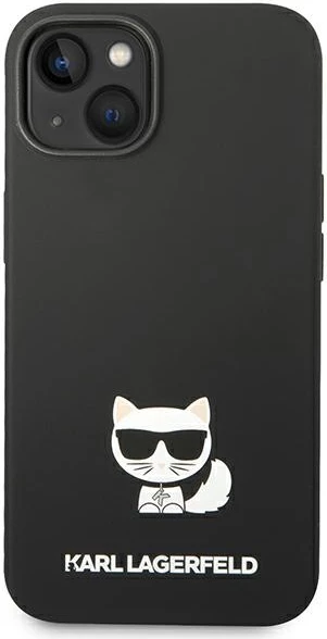 Mbështjellës Karl Lagerfeld KLHCP14MSLCTBK për iPhone 14 Plus 6.7", silikon, Choupette, zi