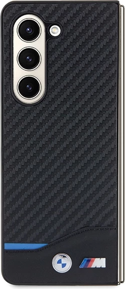 Mbështjellës BMW Leather Carbon për Samsung Galaxy Z Fold 5, i zi