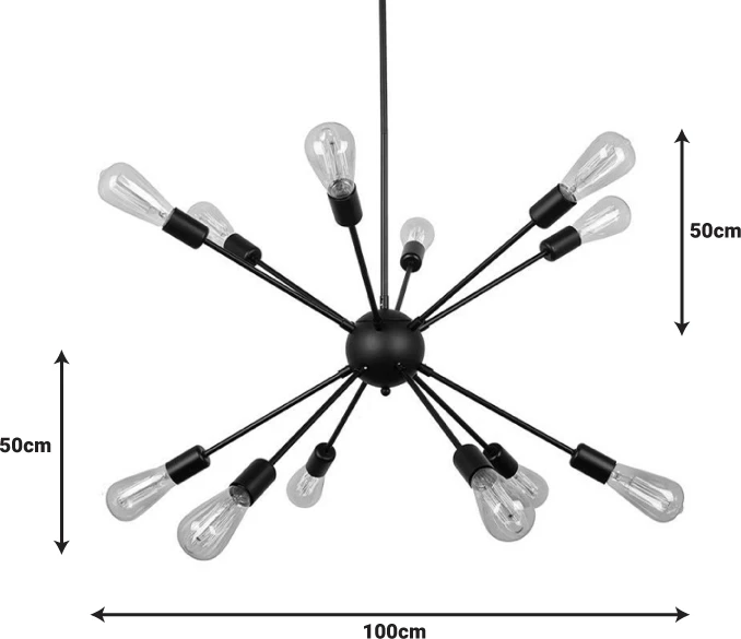 Llambë tavani me shumë drita Ponile, metalike, e bardhë, 52x52x100cm