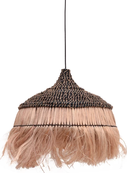 Llambë tavani Arupade Inart dru abaca ngjyrë natyrale-e zezë D50x50cm