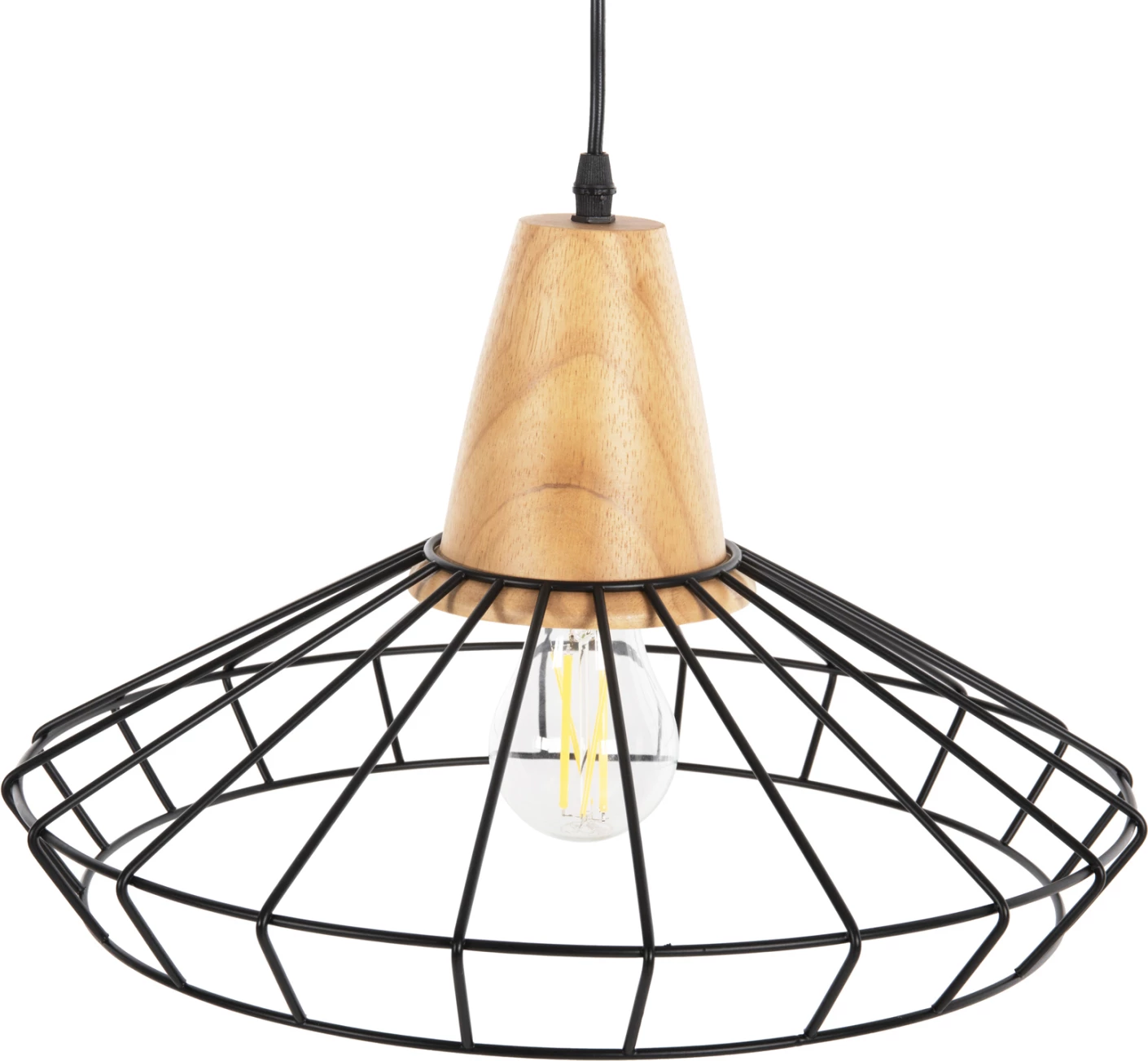 Llambë varëse tavani, metal druri, e zezë, FH4160, Φ39x117H cm