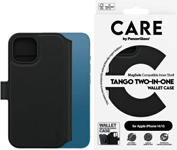 Mbështjellës PanzerGlass CARE Tango 2in1 me MagSafe për iPhone 13/14, i zi