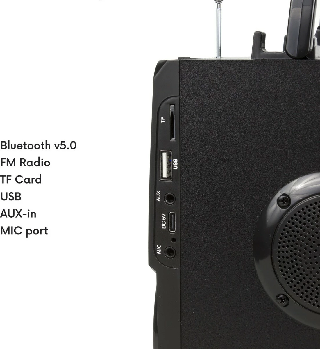 Altoparlant portabël Bluetooth Audiocore AC730, 11W, me ndriçim LED, i zi