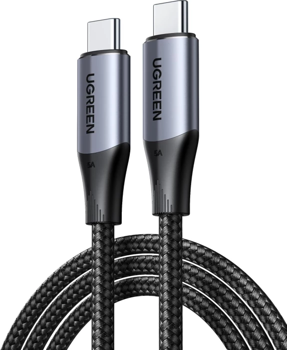 Kabllo USB-C në USB-C UGREEN 80150, USB 3.1 Gen2 10Gbps, PD 240W, 4K@60Hz, 1m, e zezë