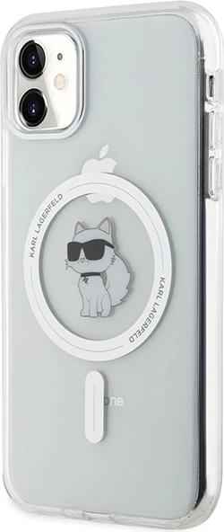 Mbështjellës Karl Lagerfeld IML Choupette MagSafe për iPhone 11/Xr, Transparent