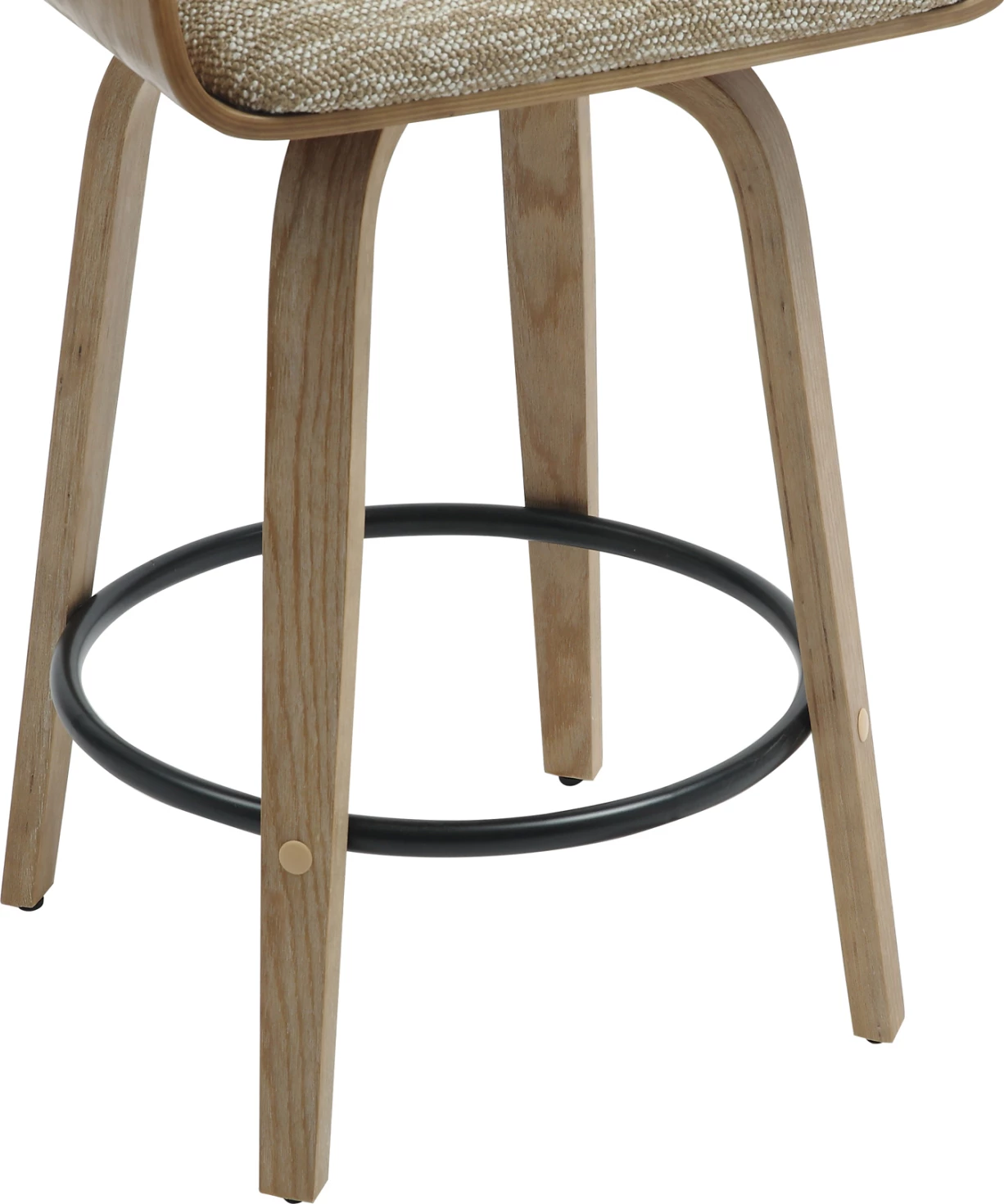 Karrige për bar mesatare CLIPP FH9987.01, dru i bardhë, pëlhurë bezhë, 57,5x53x98H cm, set prej 2 copë