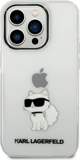 Mbështjellës Karl Lagerfeld Choupette për iPhone 14 Pro, Transparent