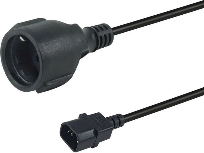 Kabllo rryme Equip C14 në CEE7/3, 0.25m, e zezë