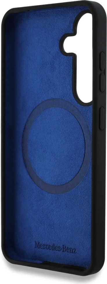 Mbështjellës Mercedes Silicone Contrasted Curves MagSafe për Samsung Galaxy S25, i zi