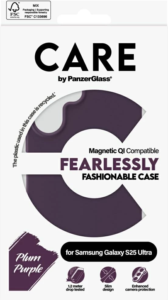 Mbështjellës PanzerGlass CARE Fashion QI për Samsung Galaxy S25 Ultra, Violet