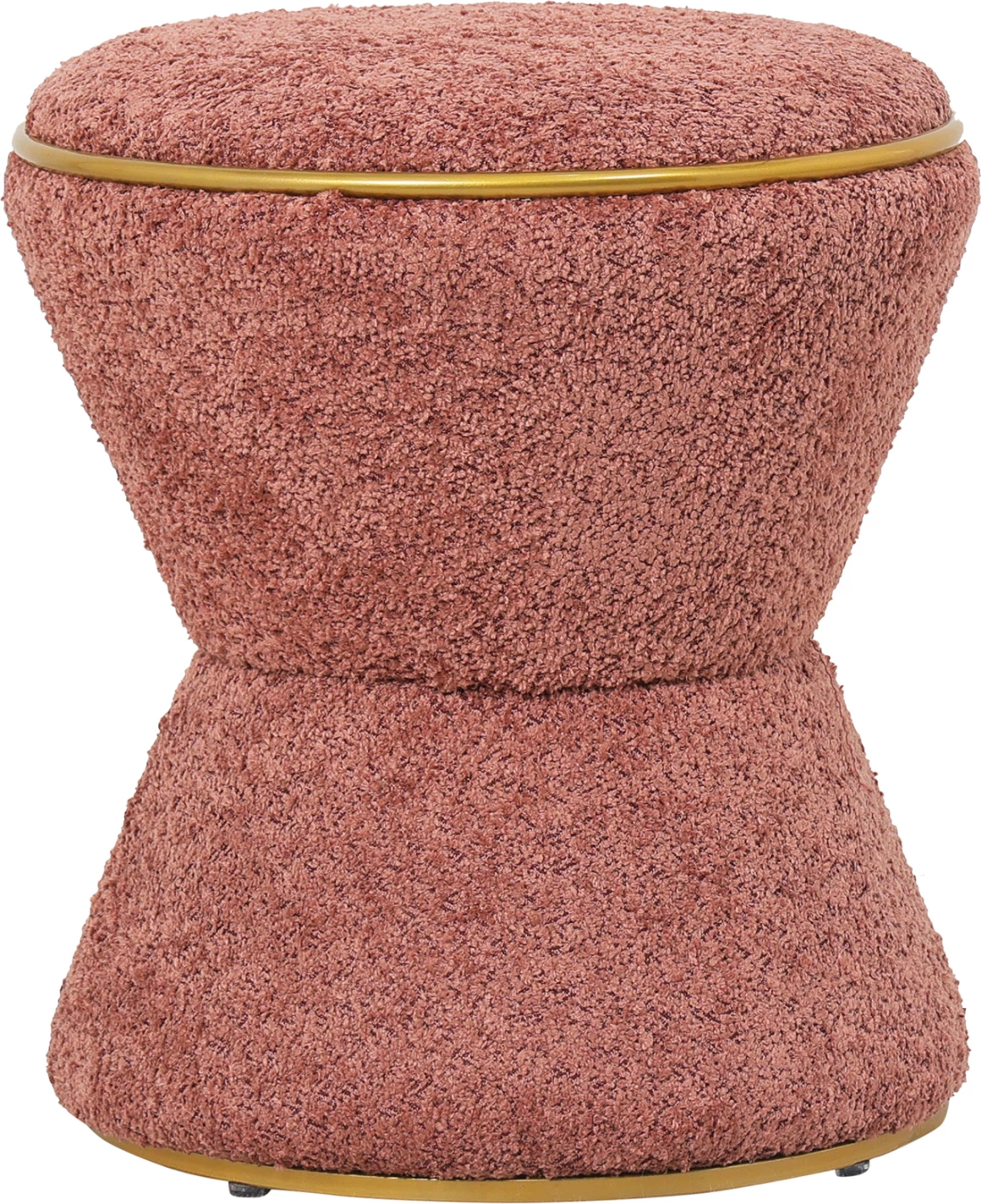 Karrige për bar, pëlhurë boucle rozë, detaj ari, FH9604.12, Φ38.5x43H cm