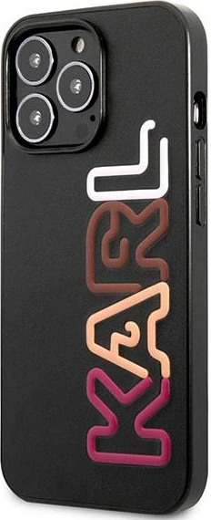 Mbështjellës, Karl Lagerfeld KLHCP13XPCOBK, për iPhone 13 Pro Max 6.7", hardcase TPU/PC me lëkurë ekologjike, Multipink Brand, i zi