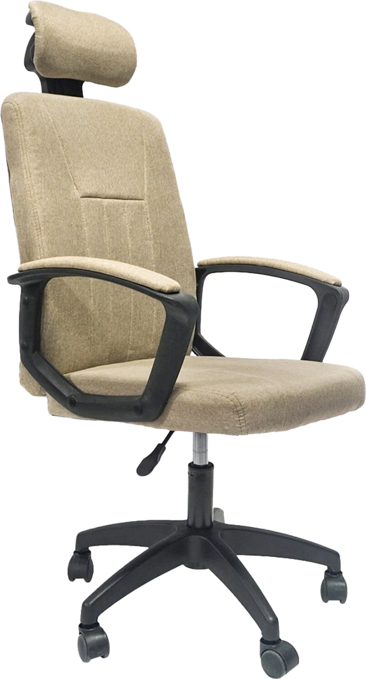 Karrige zyre NIMBLE FH1199.13, pëlhurë kaki, kornizë dhe bazë najloni e zezë, 51x61x130H cm