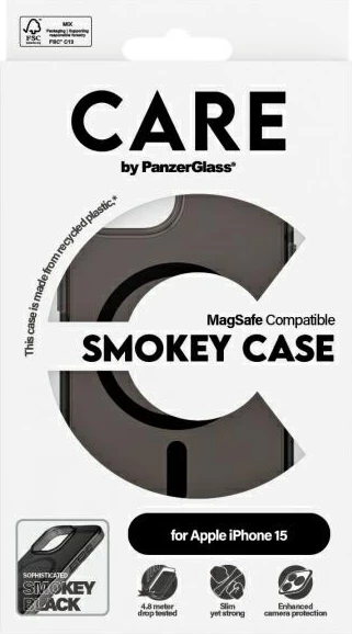 Mbështjellës PanzerGlass CARE Flagship Case MagSafe për iPhone 15, Zi