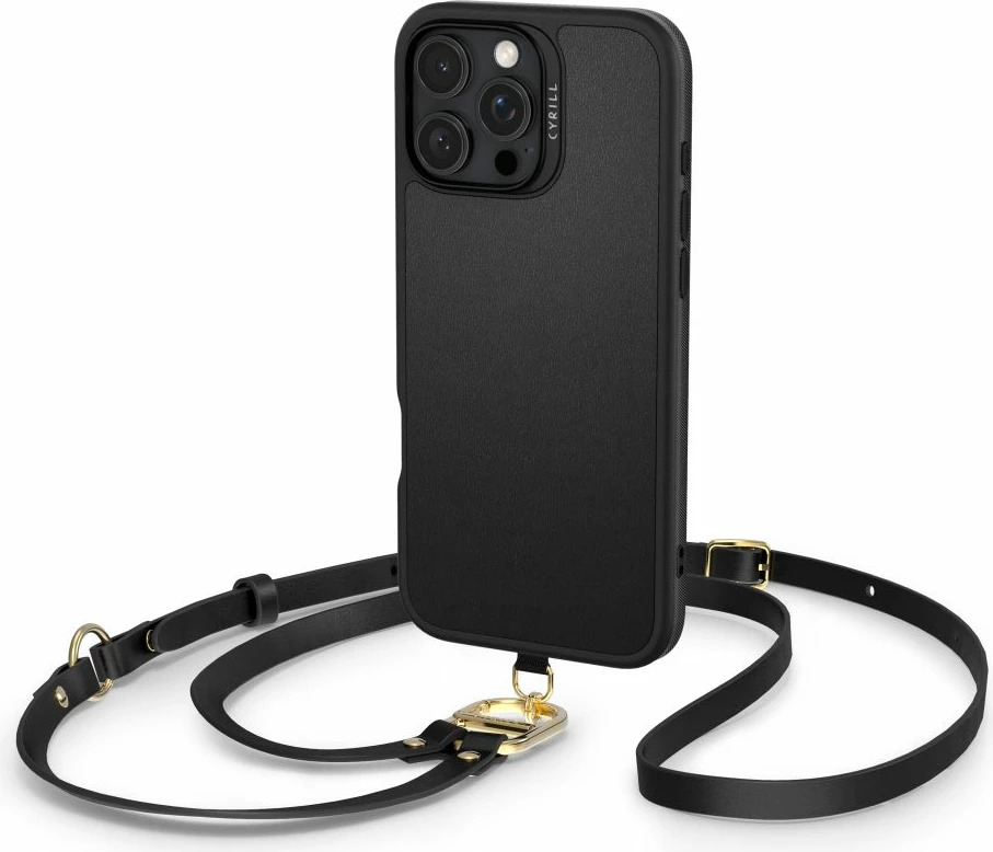 Mbështjellës Spigen Cyrill Classic Charm MagSafe për iPhone 16 Pro, i zi, me rrip