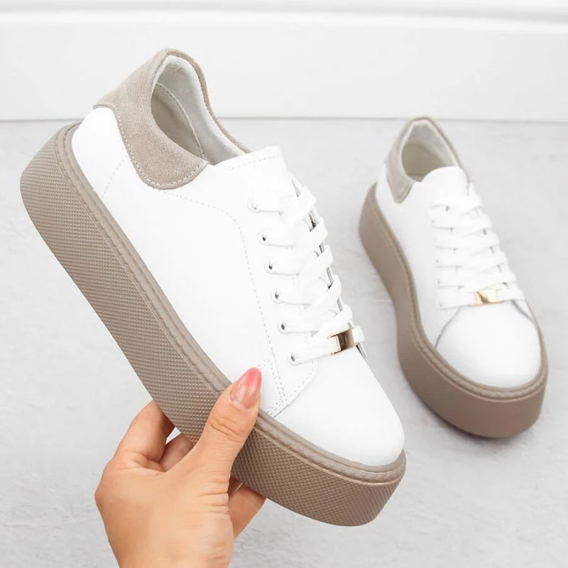 Këpucë platforme Filippo femra, të bardha