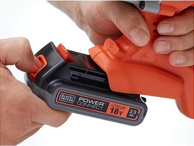 Çekiç elektrik Black & Decker BCD900E2K-QW, 18V, 2.5Ah, SDS Plus, me valixhe, portokalli/zezë