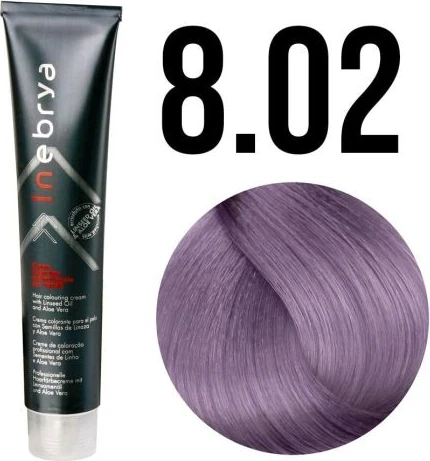 Ngjyrë për flokë Inebrya 8/02 Bionde e qelët,violet pastel, 100 ml