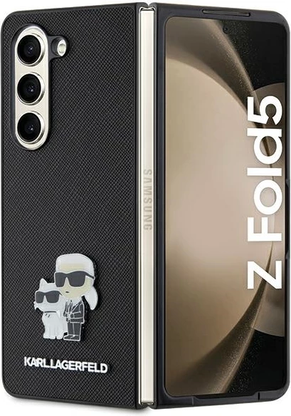 Mbështjellës Karl Lagerfeld Saffiano Karl&Choupette Pin për Samsung Galaxy Z Fold 5, i zi