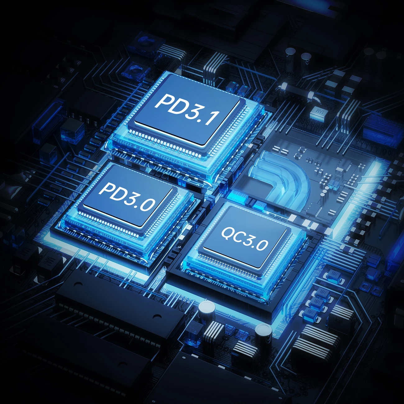 Karikues veture Choetech TC0024, 160W, 2x USB-C PD 3.1, 1x USB-A, i zi