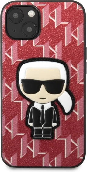 Mbështjellës Karl Lagerfeld Monogram Ikonik Patch për iPhone 13 6.1", i fortë, i kuq