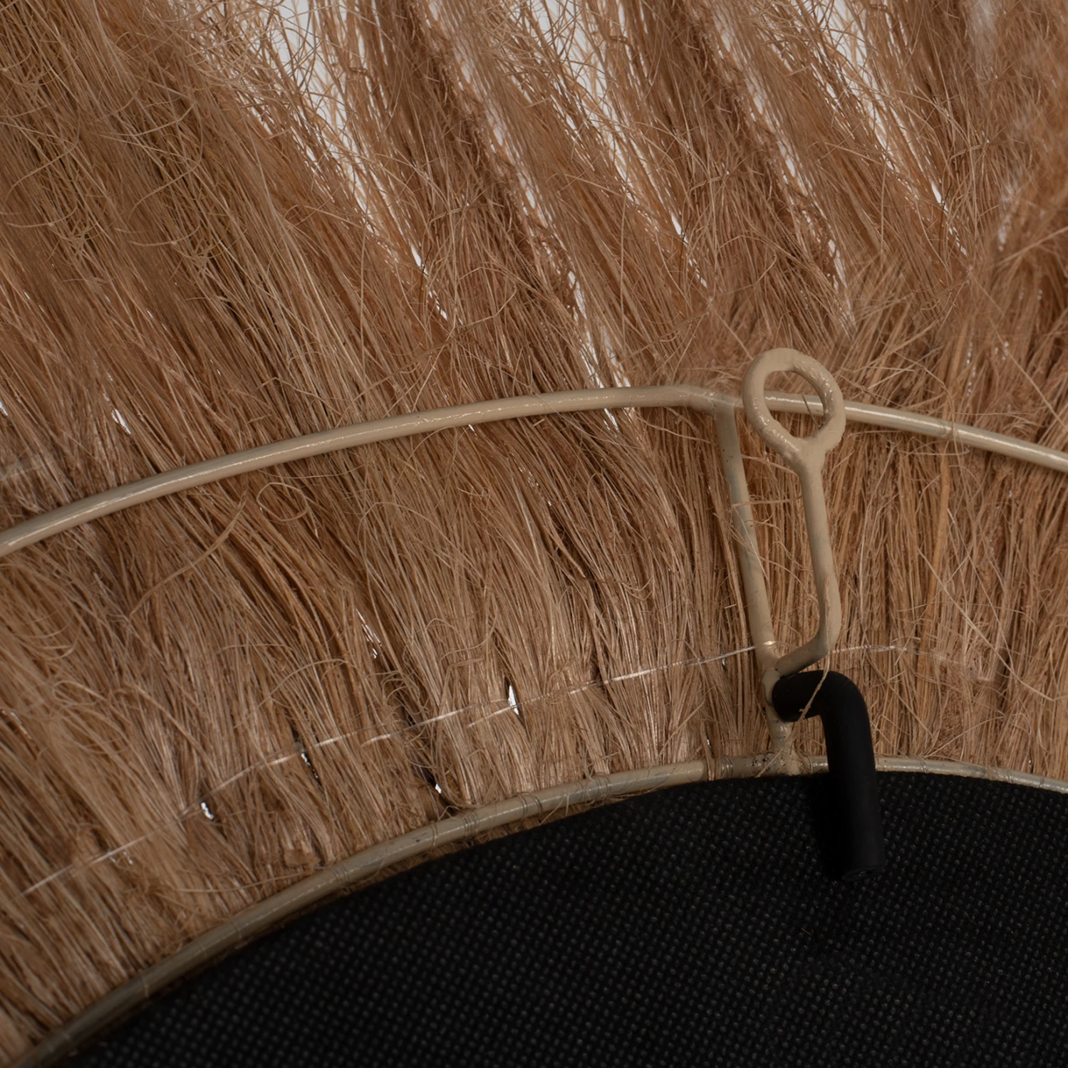 Pasqyrë rrethore me kornizë abaka, ngjyrë natyrale, 90x4.5x90cm, FH7730