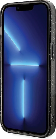 Mbështjellës Karl Lagerfeld Karl&Choupette Glitter MagSafe për iPhone 15 Pro, zi