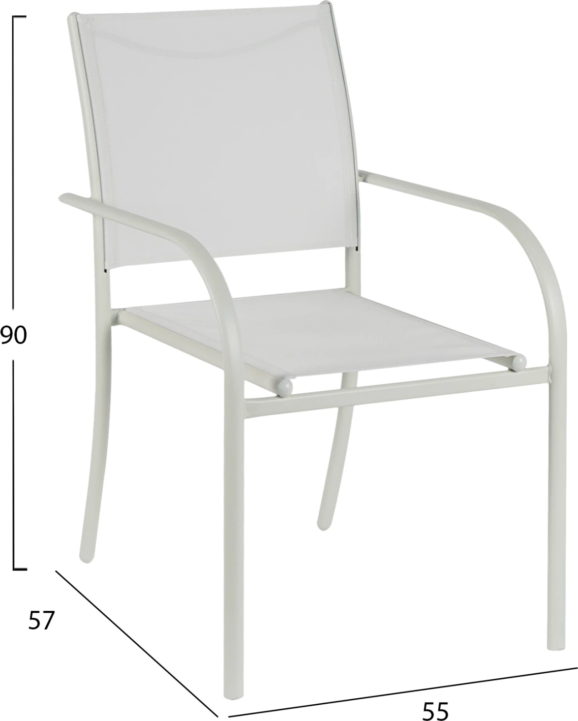 Set kopshti tavolinë & karrige OFER FH21030, 5 pjesë, të bardha