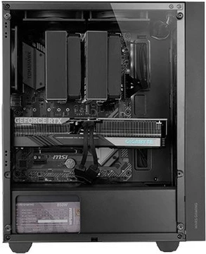 Kasë TACENS MARS MC-PMAX midi tower ATX me 4x 120mm FDB fan, xham i temperuar, pa PSU, e zezë