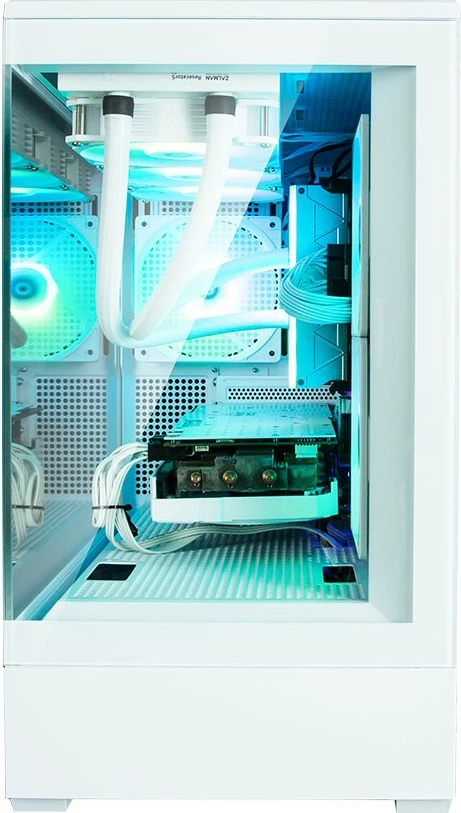 Kasë Zalman P30 White V2, Mini Tower, ARGB, Micro ATX, xham i temperuar, e bardhë