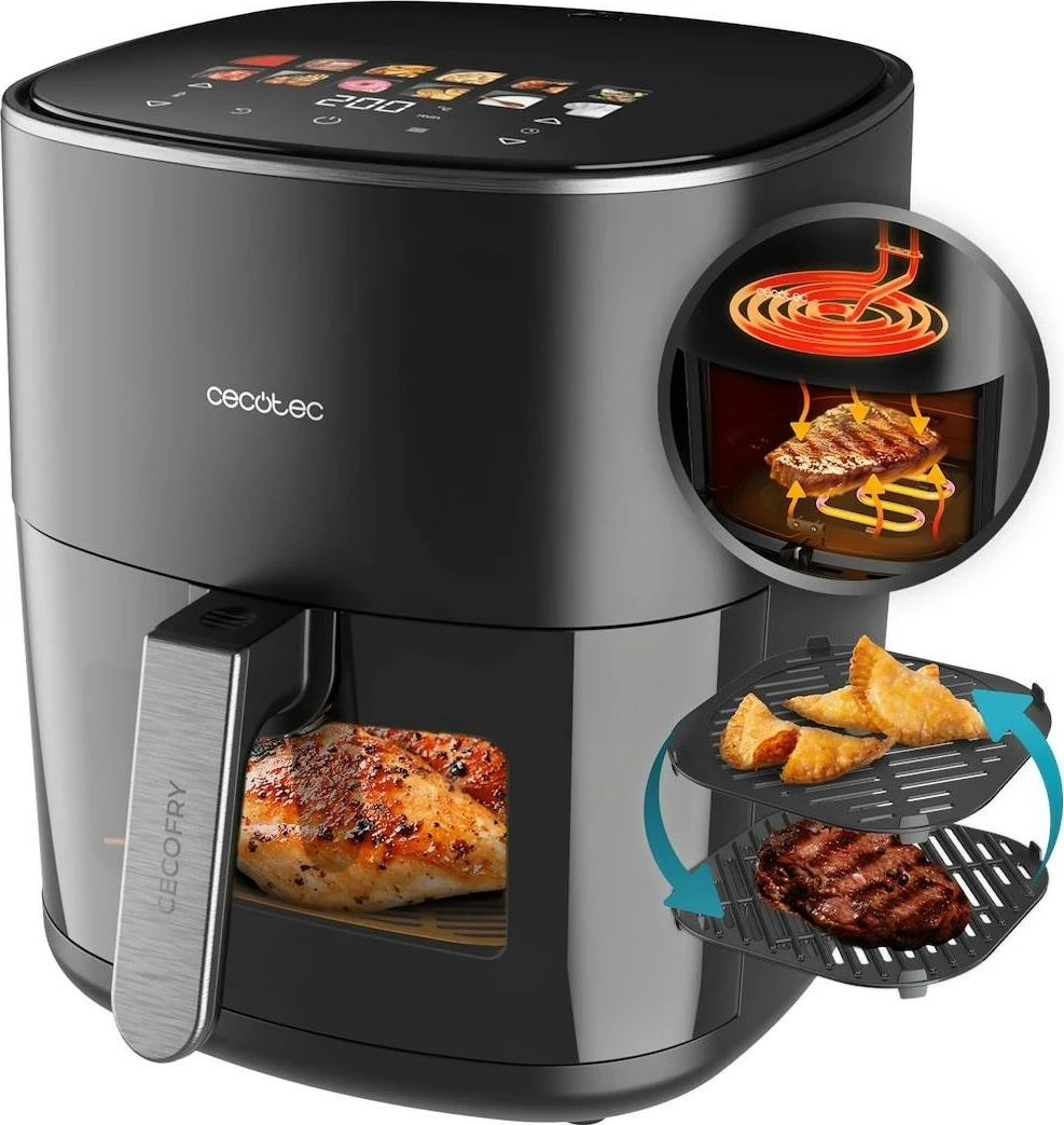 Fryer pa yndyrë Cecotec Cecofry&Grill Duoheat 6500, 6.5L, e zezë